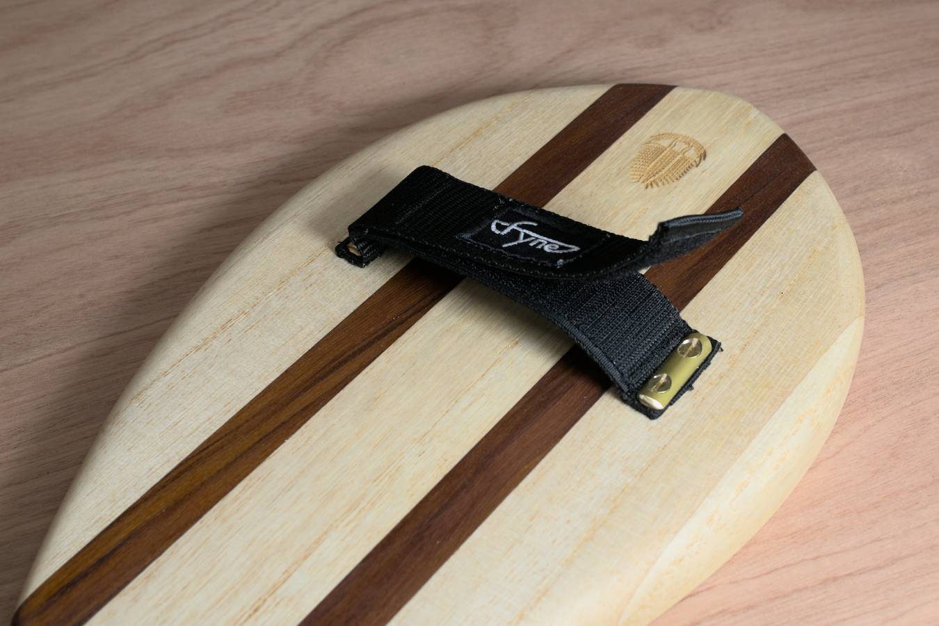 Wooden handplane - hand strap detail